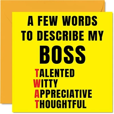 Abbildung von Stuff4 Unhöfliche Geburtstagskarten für Chef Motiv Few Words Describe Tw*t Witz Happy Karte Manager von Work Colleague Boss Geburtstagsgeschenke 145 mm Offensive Grußkarten Geschenk