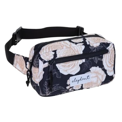 Abbildung von Elephant Bauchtasche Damen Flower Hüfttasche Crossbag Travel Gürteltasche, Outdoor Tasche Gassi Wandern Bag Waist Reise