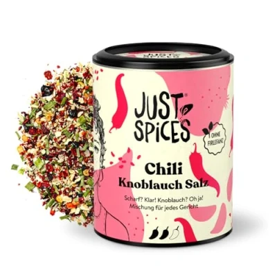 Abbildung von Just Spices Chili Knoblauch Salz I Gewürzmix, der zu allen Gerichten schmeckt Gewürzdose, 55 g