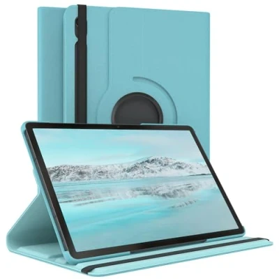 Abbildung von EAZY Case Tablet Hülle für Samsung Galaxy Tab S9 Schutzhülle 11 Zoll Smart Cover Rotationcase zum Aufstellen Klapphülle 360 drehbar mit Standfunktion Tasche Kunstleder Blau