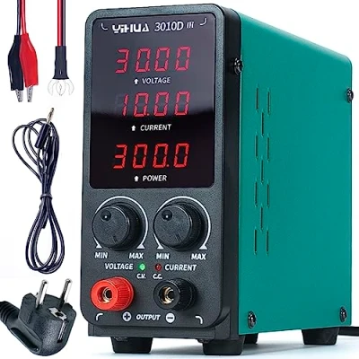 Abbildung von YIHUA 3010D III DC Labor Netzteil 30 V 10A Regelbar Bench Labornetzgerät mit Krokodilklemmen, automatischer CC/CV Modus für Elektronik, Reparatur, Galvanik, Ingenieurausbildung