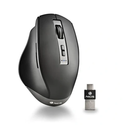 Abbildung von NGS Blur RB Wiederaufladbare drahtlose Multi Device Maus, mit Bluetooth 4.0/4.0, 800/1600 / 3200dpi, 10 m Reichweite, Farbe: schwarz