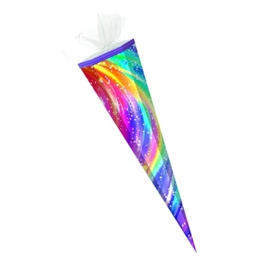 Abbildung von Verpackungsmittel GmbH Markneukirchen Schultüte / Zuckertüte 85cm eckig &quot;Rainbow&quot;