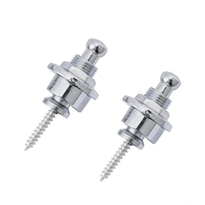 Abbildung von Musiclily Metall Gitarre Security Locks Strap Gurtpin Gurthaltesystem für Akustik Klassische E Bass, Chrom(2 Stück)