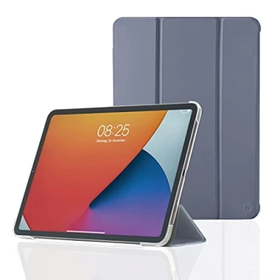 Abbildung von Hama Hülle für iPad Pro 2020 / 2021 2022 11 Zoll (aufklappbares Case Apple Tablet, Schutzhülle mit Standfunktion, transparente Rückseite, magnetisches Cover) flieder