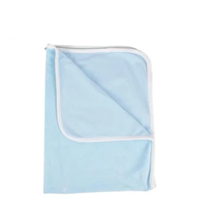 Abbildung von Popolini Babydecke Nicky hellblau Bio Baumwolle 90 x 70 cm