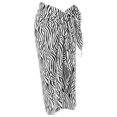 Abbildung von Damen Sarong Pareo für Strandurlaub, Lange Strandkleid Sommer Bikini Cover Up Chiffon Badeanzug Wickelrock Strand Rock Frauen Mädchen Side Strappy Strandrock Wear (Streifen)