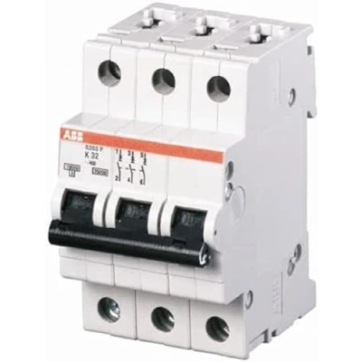 Abbildung von ABB S200 MCB Leitungsschutzschalter Typ K, 3 polig 63A 400V, Abschaltvermögen 6 kA System Pro M Compact