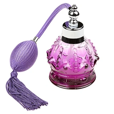 Abbildung von Sharplace 100ml Vintage flasche, tragbare leere nachfüllbare Zerstäuber lange Quaste Sprühflasche mit Pumpe für Reisen, Lila
