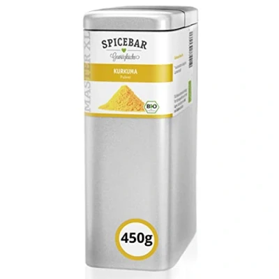 Abbildung von Spicebar Kurkuma Pulver gemahlen 450 Gramm in Aromadose Curcuma Gewürz Premium Bio Qualität