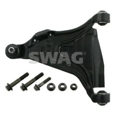 Abbildung von SWAG 55 73 0002 Querlenker mit Anbaumaterial Trag /Führungsgelenk, Lager Vorderachse links Stahlguss VOLVO: 850 Kombi, V70 I