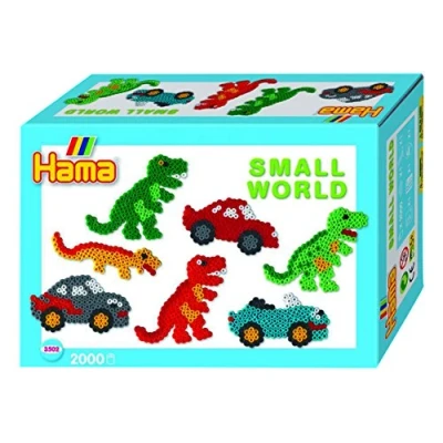 Abbildung von Hama Midi Perlen Geschenkpackung Small World Dino Cars, 2000 Stück