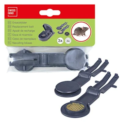 Abbildung von SWISSINNO 1 060 001K SuperCat Mausefalle Ersatzköder, dunkelgrau, 2,5 x 15,5 12 cm