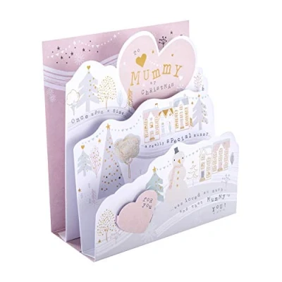 Abbildung von Hallmark Weihnachtskarte für Mama, niedliches 3D Pop Up Design