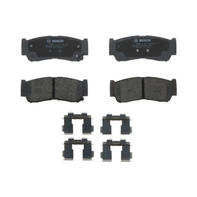Abbildung von BOSCH 0 986 494 628 Bremsbelagsatz Low Metallic mit akustischer Verschleißwarnung Anti Quietsch Blech Feder HYUNDAI: Santa Fe 2, I