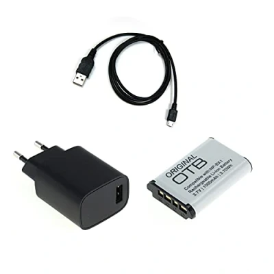 Abbildung von bg akku24 Ladegerät,Akku,Ladekabel,Datenkabel,USB Kabel für Sony Cyber Shot DSC HX50,DSC HX50V,DSC HX60,DSC HX60V,DSC HX80,DSC HX90,DSC HX90V,DSC HX95,DSC HX99,DSC HX300,DSC WX300,DSC WX350,DSC WX500