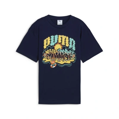 Abbildung von Puma Graphics T Shirt III Teenager Für Herren Damen Kinder Mit Print New Navy Größe: 7 8Y