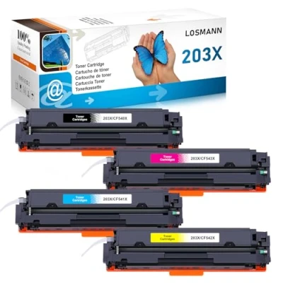 Abbildung von LOSMANN 203X Toner Kompatibel für HP 203A CF540X CF541X CF542X CF543X Color Laserjet Pro MFP M281fdw M281fdn M281cdw M280nw M254dw M254nw M254dn (Schwarz Cyan Gelb Magenta, 4er Pack)