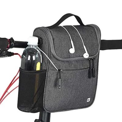 Abbildung von Rhinowalk Fahrrad Lenkertasche, Fahrradtasche vorne Lenker, Fahrradrahmentasche Fahrradkorb Professionelles Fahrradzubehör Grau