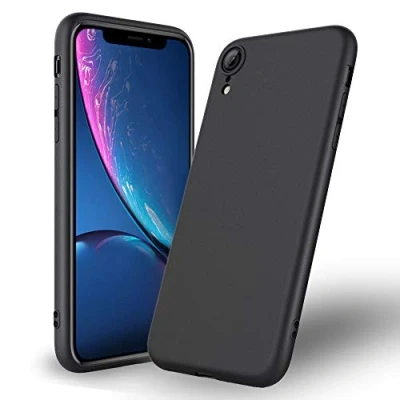 Abbildung von Beetop Kompatibel mit iPhone XR Hülle Schutzhülle Ultradünn Handyhülle Weiche Silikon TPU Rückschale Case Cover Matt Schwarz