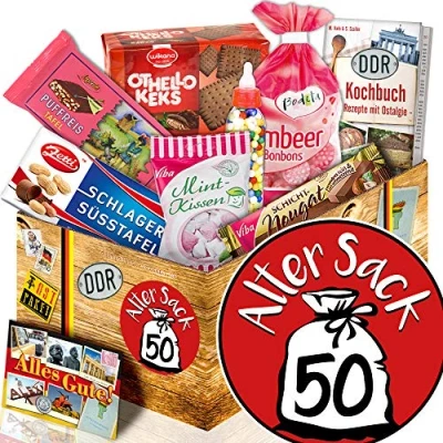 Abbildung von Alter Sack 50 DDR Set Süßigkeiten Geburtstagsgeschenk Mann