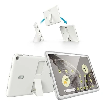 Abbildung von Speck Schutzhülle und Ständer für Google Pixel Tablet 2023 volle Rückseite, dünn, Kratzfest, Fallschutz Verstellbarer Ständer, funktioniert mit Ladelautsprecher Dockingstation