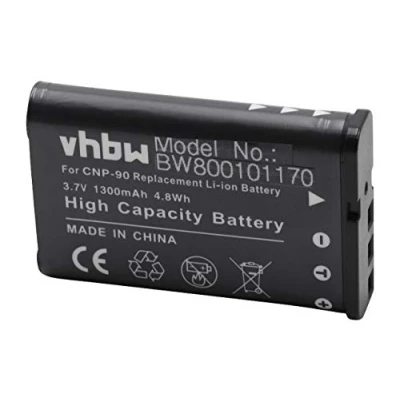 Abbildung von vhbw 1x Akku kompatibel mit Casio Exilim EX Serie FH100, H10, H20G, H15 HI Zoom Kamera (1300 mAh, 3,6 V, Li Ion)