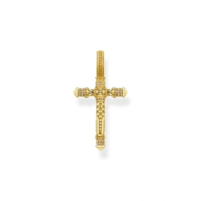Abbildung von Thomas Sabo Kreuz Anhänger aus 925er Sterling Silber mit 750er Gelbgold Vergoldung, Höhe: 35mm, PE503 413 39