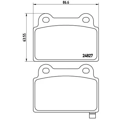 Abbildung von BREMBO P 54 052 Bremsbelagsatz mit akustischer Verschleißwarnung ohne Zubehör MITSUBISHI: Lancer 8 Limousine