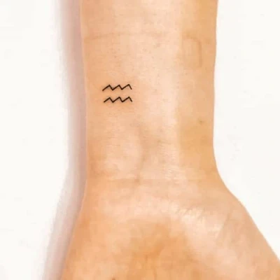 Abbildung von Inkster Tattoo Sternzeichen Wassermann vegane &amp; wasserfeste Temporäre Tattoos für Erwachsene EU Kosmetikzertifizierte Farbe revolutionäres 2 Wochen Premium Klebetattoos Fake