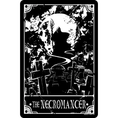 Abbildung von Deadly Tarot The Necromancer Kleines Blechschild Schwarz 10x15cm