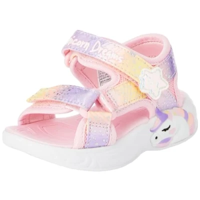 Abbildung von Skechers Unicorn Dreams Riemensandalette für Kinder, Größe: 24, Light pink textile/multi trim Schuhe