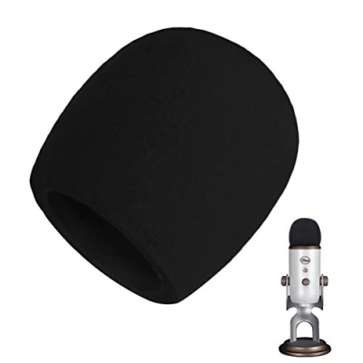 Abbildung von AOBETAK Popschutz Groß Schaumstoff für Mikrofon,Mikrofon Windschutz Blue Yeti, Yeti Pro Kondensator mikrofon,Schwarz
