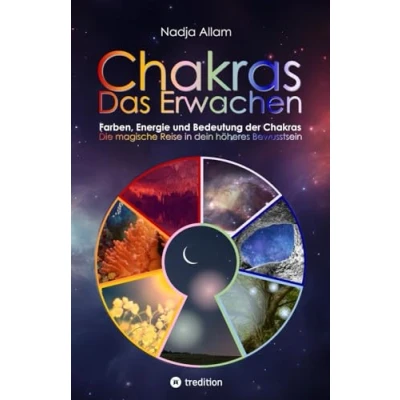 Abbildung von Chakras Das Erwachen: Farben, Energie und Bedeutung der Chakras. Die magische Reise in dein höheres Bewusstsein.