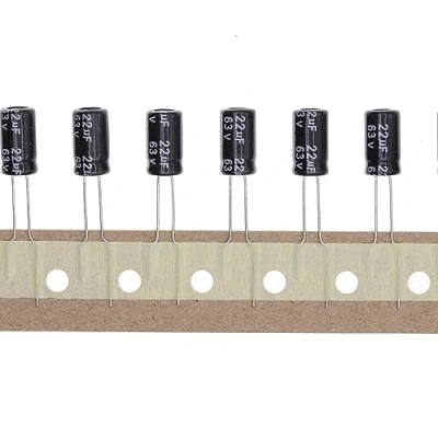 Abbildung von 100 Stück 63V 22UF Steckbarer Aluminium Elektrolytkondensator 6x11 6 * 11mm