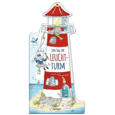 Abbildung von Ein Tag im Leuchtturm: Wimmeliges, großformatiges Nordsee Pappbilderbuch in Leuchtturm Form für Kinder ab 2 Jahren (Das riesengroße Wimmelbuch)