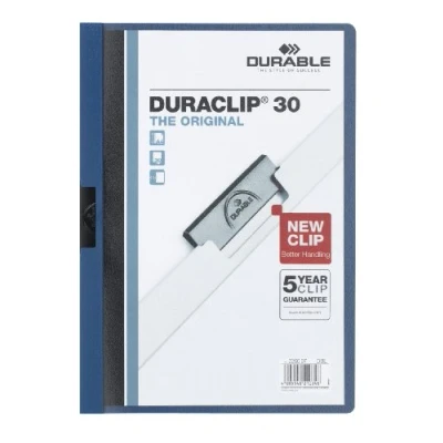 Abbildung von Durable Klemm Mappe Duraclip Original 30 (für 1 Blatt A4), 25 Stück, dunkelblau, 220007