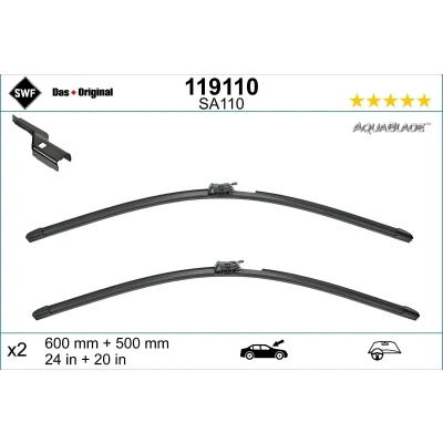 Abbildung von Scheibenwischer Swf 119110 vorne Flachbalkenwischblatt unbeheizt VOLVO: V60 II, S60 III