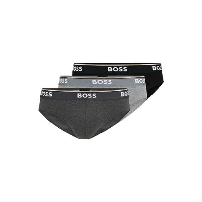 Abbildung von BOSS Herren 3 Pack Classic Regular Fit Stretch Briefs Slip, Grau/Anthrazit/Schwarz, X Large (3er Pack)