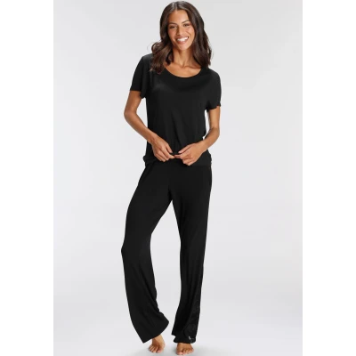 Abbildung von Bruno Banani WITH LACE Detail BB Bruna Pjset Pyjama, Damen, Größe: 32/34, Black