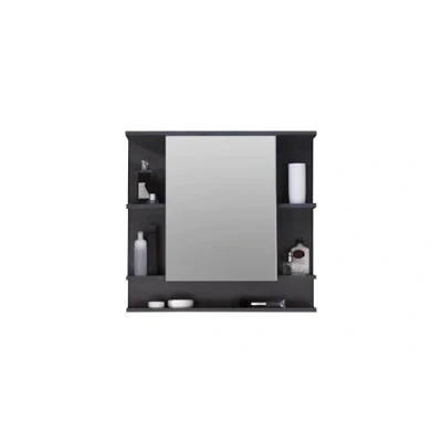 Abbildung von trendteam smart living Spiegelschrank Spiegel Badezimmer Tetis Aufbaumaß (BxHxT) 72 x 76 20 cm Farbe Graphit 133040321