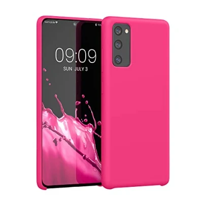 Abbildung von kwmobile Hülle kompatibel mit Samsung Galaxy S20 FE Silikon Handy Case Handyhülle weiche Oberfläche kabelloses Laden Neon Pink