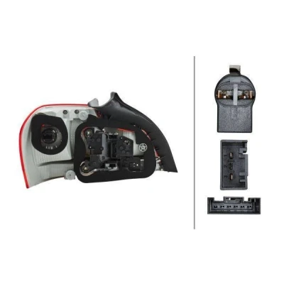 Abbildung von HELLA 2VP 010 756 221 Rückleuchte rechts LED, H21W, P21W, PY21W, W16W 12 weiß/rot mit Glühlampen Lampenträger BMW: 1 Cabrio, Coupe
