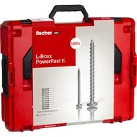 Abbildung von fischer L Boxx PowerFast II PanHead, 1.800 Spanplattenschrauben in 11 Abmessungen mit TX Antrieb &amp; Vollgewinde, für eine schnelle und flexible Verarbeitung, inkl. ProfiBit Set