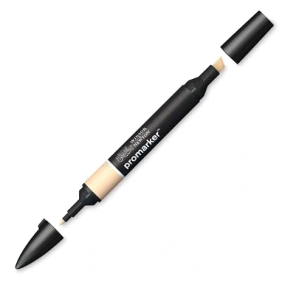 Abbildung von Winsor &amp; Newton 0203625 ProMarker Professioneller Layoutmarker 2 Spitzen, fein breit für Zeichnungen, Design Layouts Biskuit