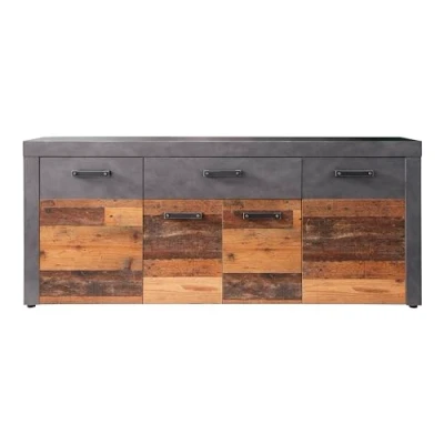 Abbildung von trendteam Sideboard Kommode Indy, Old Used Wood / Matera grau, 178x77 cm