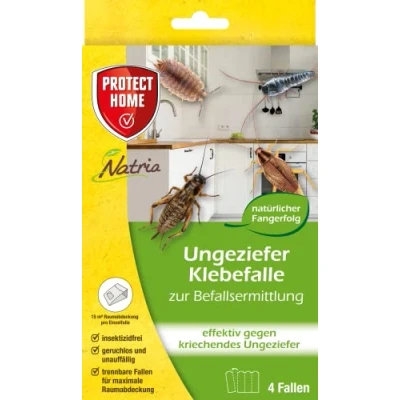 Abbildung von Protect Home Natria Ungeziefer Klebefalle, Leimfalle, Ungezieferfalle zum giftfreien Fangen von kriechendem Ungeziefer, 4 Stück, Weiß