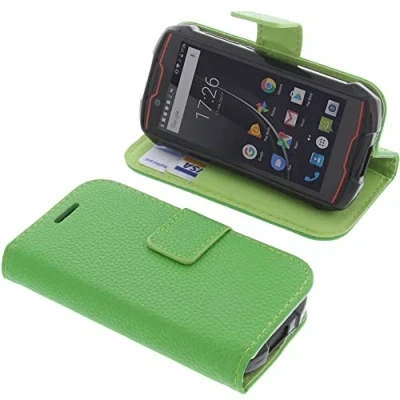 Abbildung von foto kontor Tasche kompatibel mit Cubot Kingkong Mini 2 Book Style grün Schutz Hülle Buch