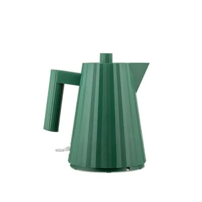 Abbildung von Alessi Wasserkocher Plissé Trockengehschutz grün Michele de Lucchi 1 Liter MDL06/1 GR