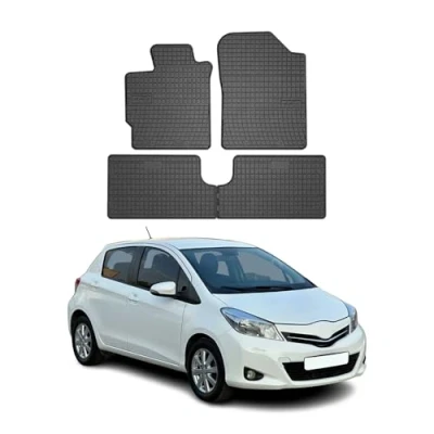 Abbildung von OMAC Gummi Fußmatten kompatibel mit Toyota Yaris 2011 2019 Automatten Schwarz 4tlg